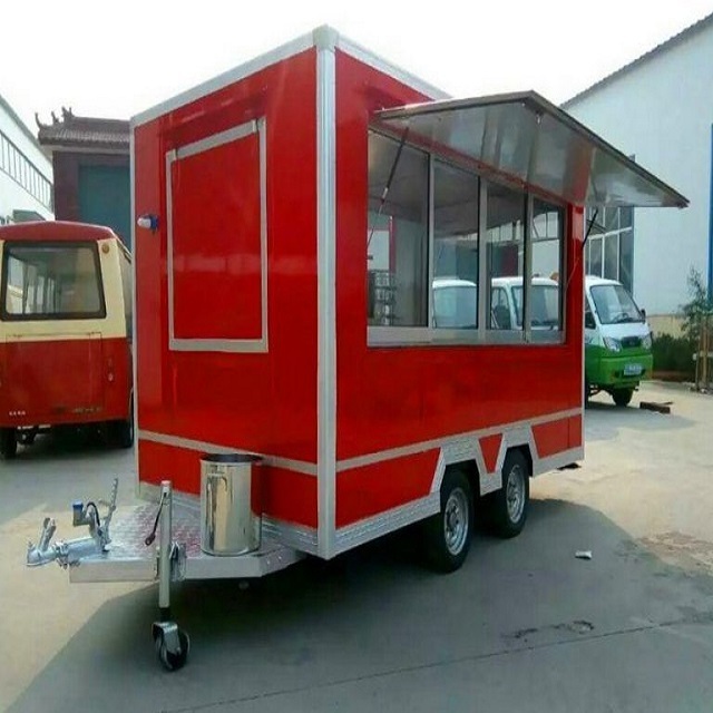 Custom Size Grill Equipment Mobile Kitchen Van Fast Food Trailer Mobile Tacos Truck Coffee Carts Restaurant BBQ