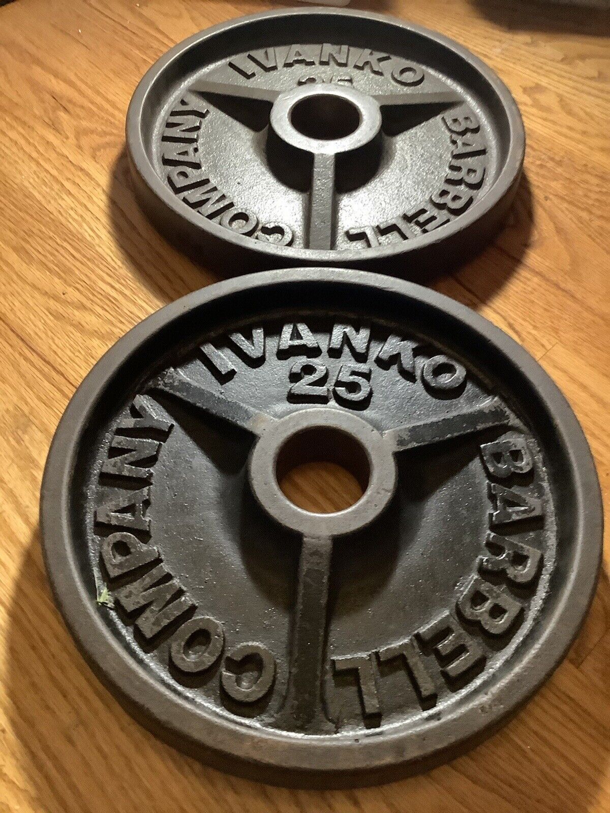 Deep Dish Weight Plates X2 Pair 50 Lb Vintage Ivanko 25 Lb Barbell CompAny