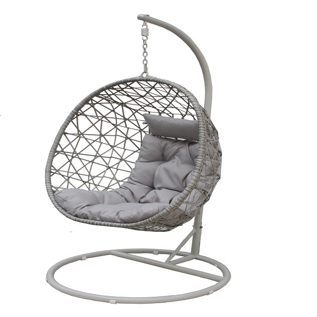 DAP price Outdoor Wicker single Seat Hanging Egg Swing Chair with Metal Stand Furniture Color Material Origin General