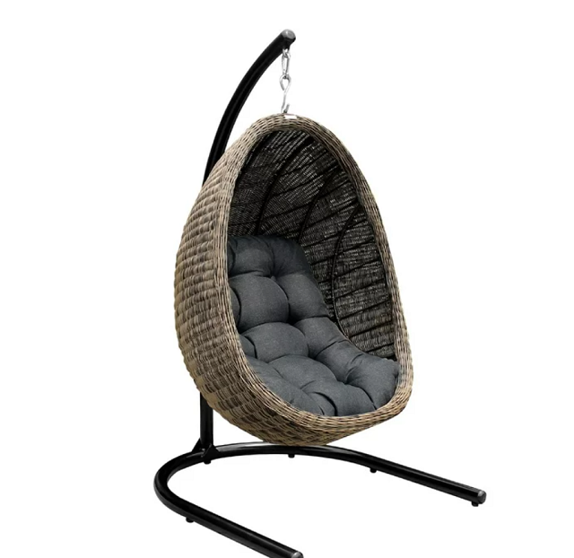 DAP price Outdoor Wicker single Seat Hanging Egg Swing Chair with Metal Stand Furniture Color Material Origin General