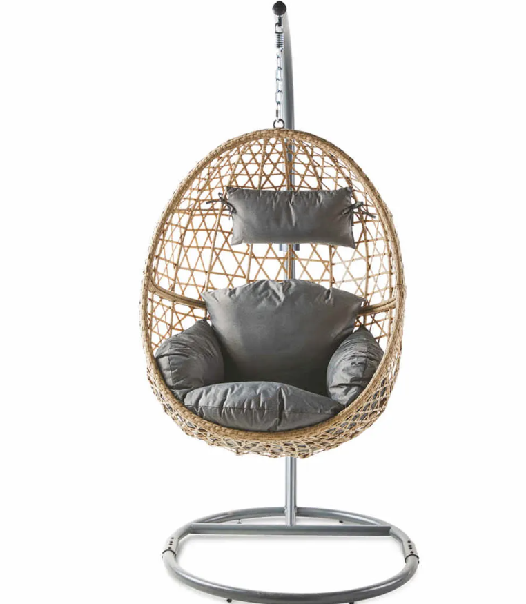 DAP price Outdoor Wicker single Seat Hanging Egg Swing Chair with Metal Stand Furniture Color Material Origin General