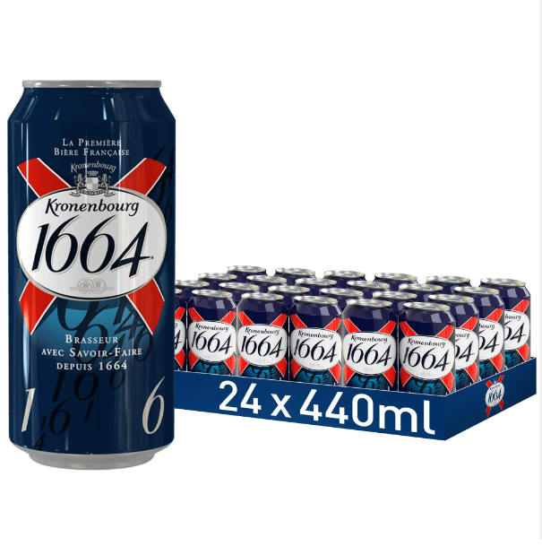 KRONENBOURG 1664 BLANC Premium Wheat Beer ACL 5.0% 330ML Bottles (X24 Packs Count ) Best Bulk Price