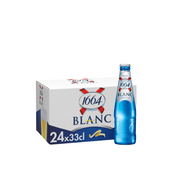 KRONENBOURG 1664 BLANC Premium Wheat Beer ACL 5.0% 330ML Bottles (X24 Packs Count ) Best Bulk Price