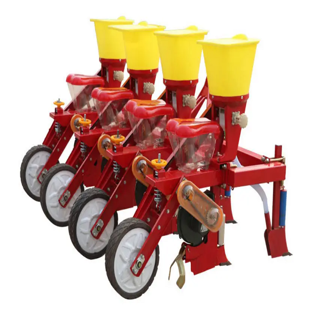 Made Corn Pneumatic Planter Tractor 4 Rows Corn Vacuum Planter With Fertiliser Hopper Cheap Price