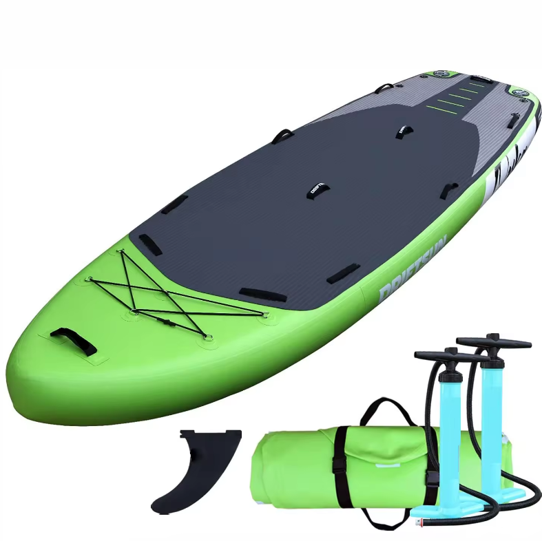 2024 Manufacturers customized standing inflatable wooden Bamboo pattern paddle board water surfboard paddleboard sup inflatable