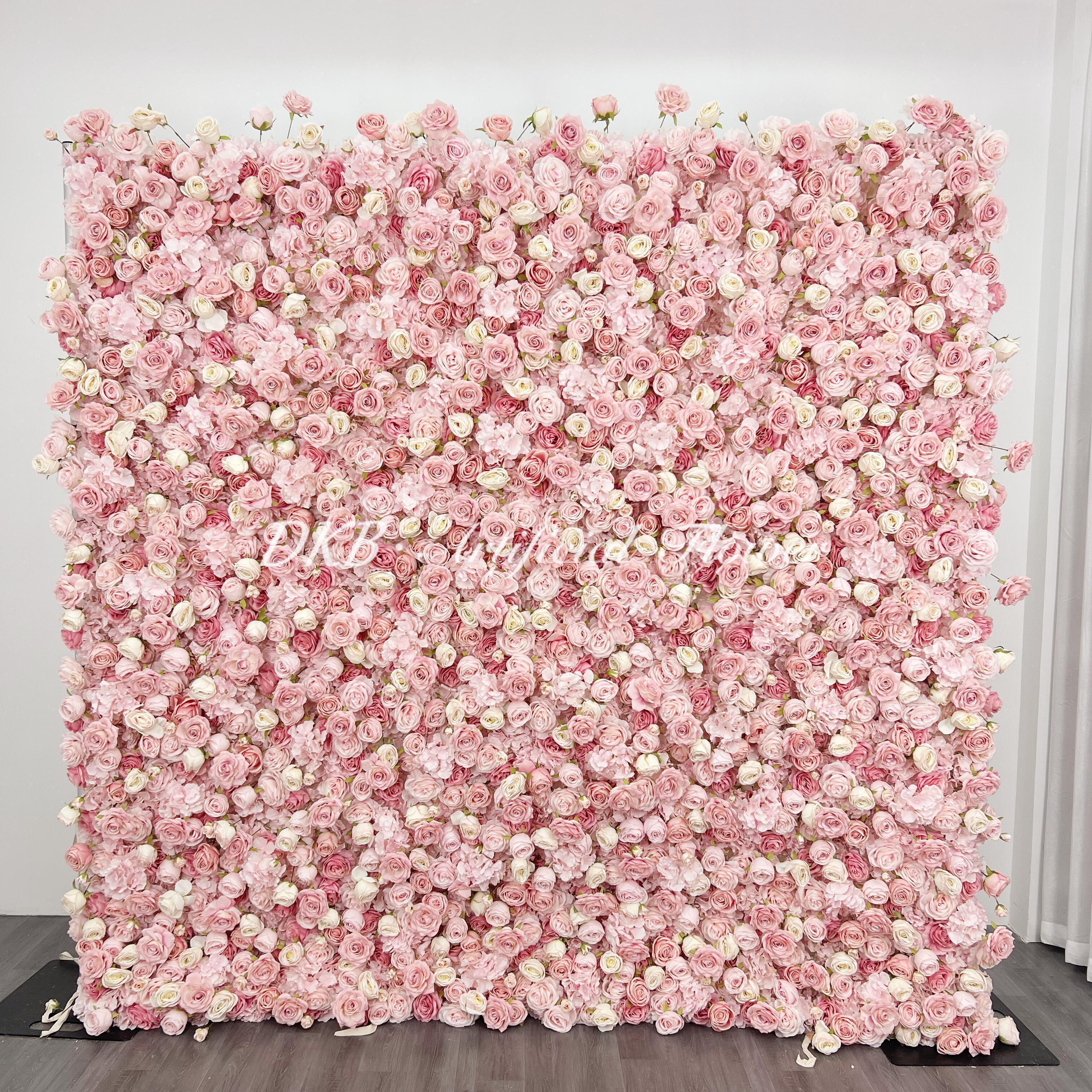 2024 DKB High Quality Silk Wedding Event Floral 5D/8D Artificial Rose Flower Wall Wedding Home Party Decoration Stage Backdrop