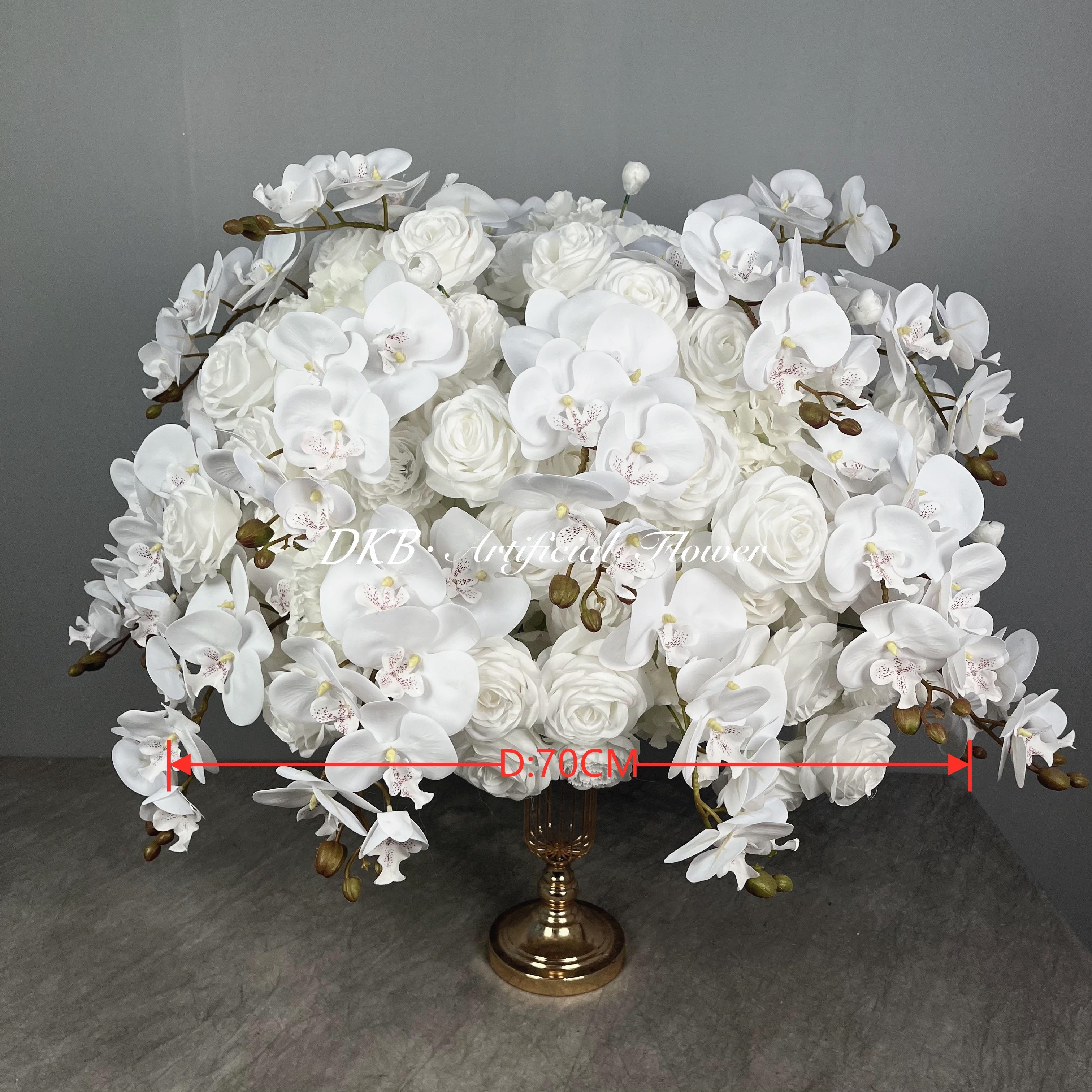 DKB factory wholesale hot selling silk flower ball tropical table center decoration laundry ball flower