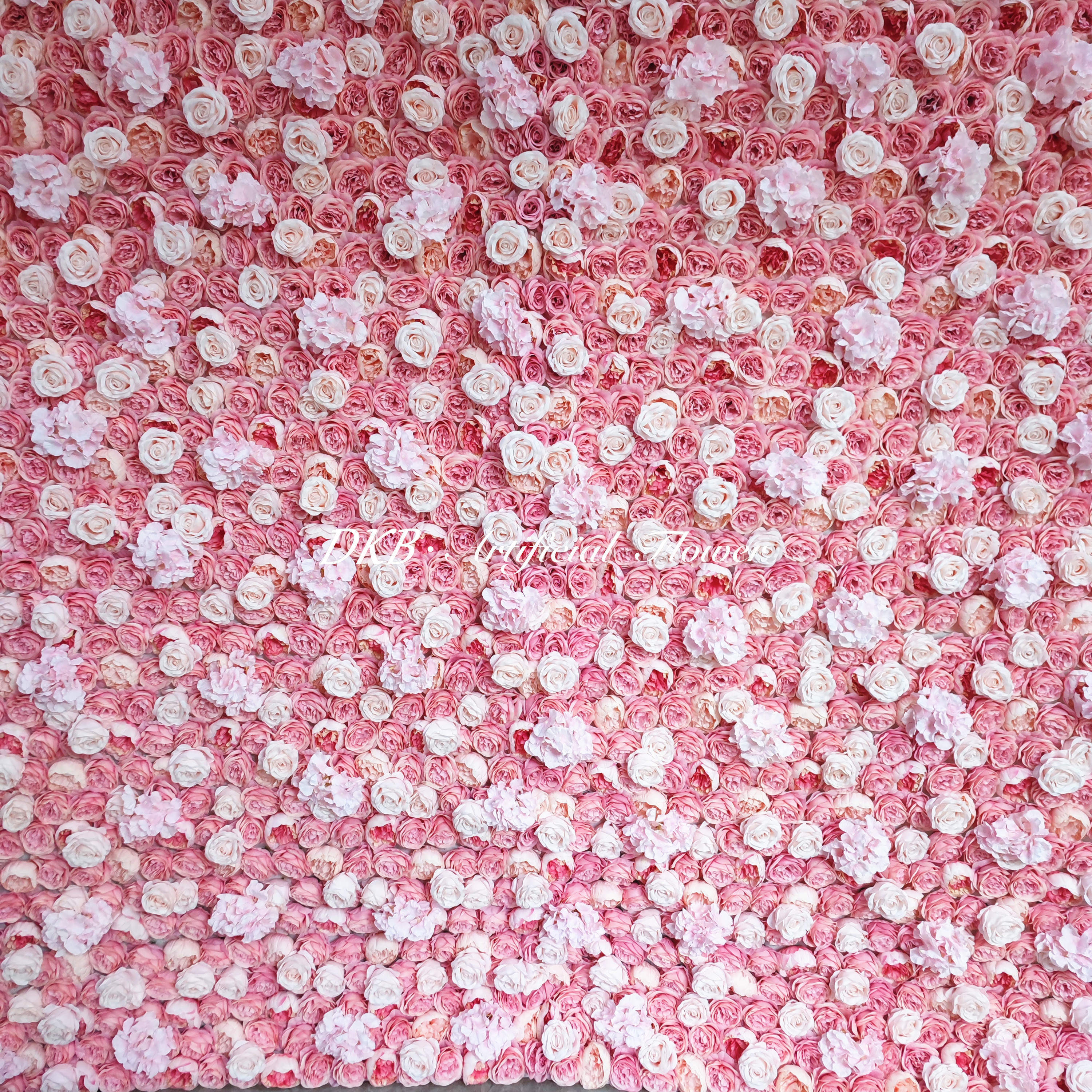 Custom 3D 5D Fabric Wedding Faux Silk Rose Flower Wall Panel Background Furniture Decoration DKB Flower Wall