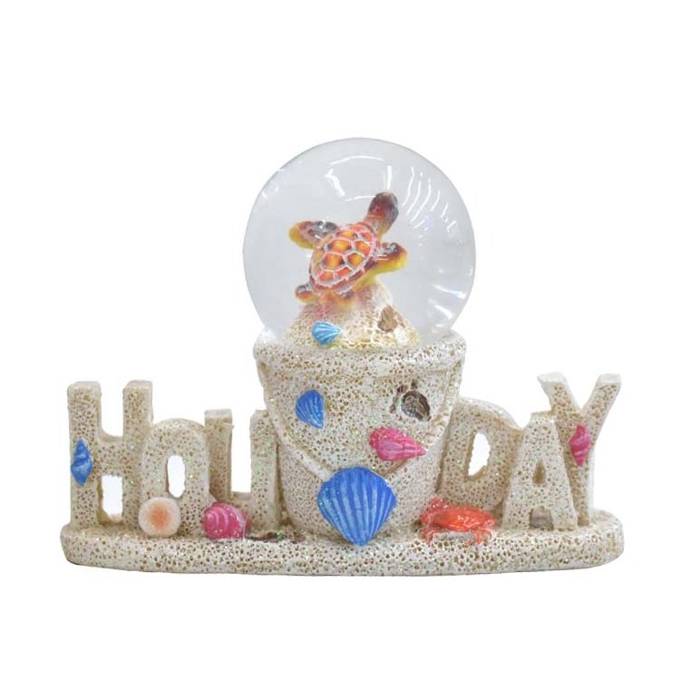 New design crystal water ball ocean style customized globe ball Beach souvenir snowball