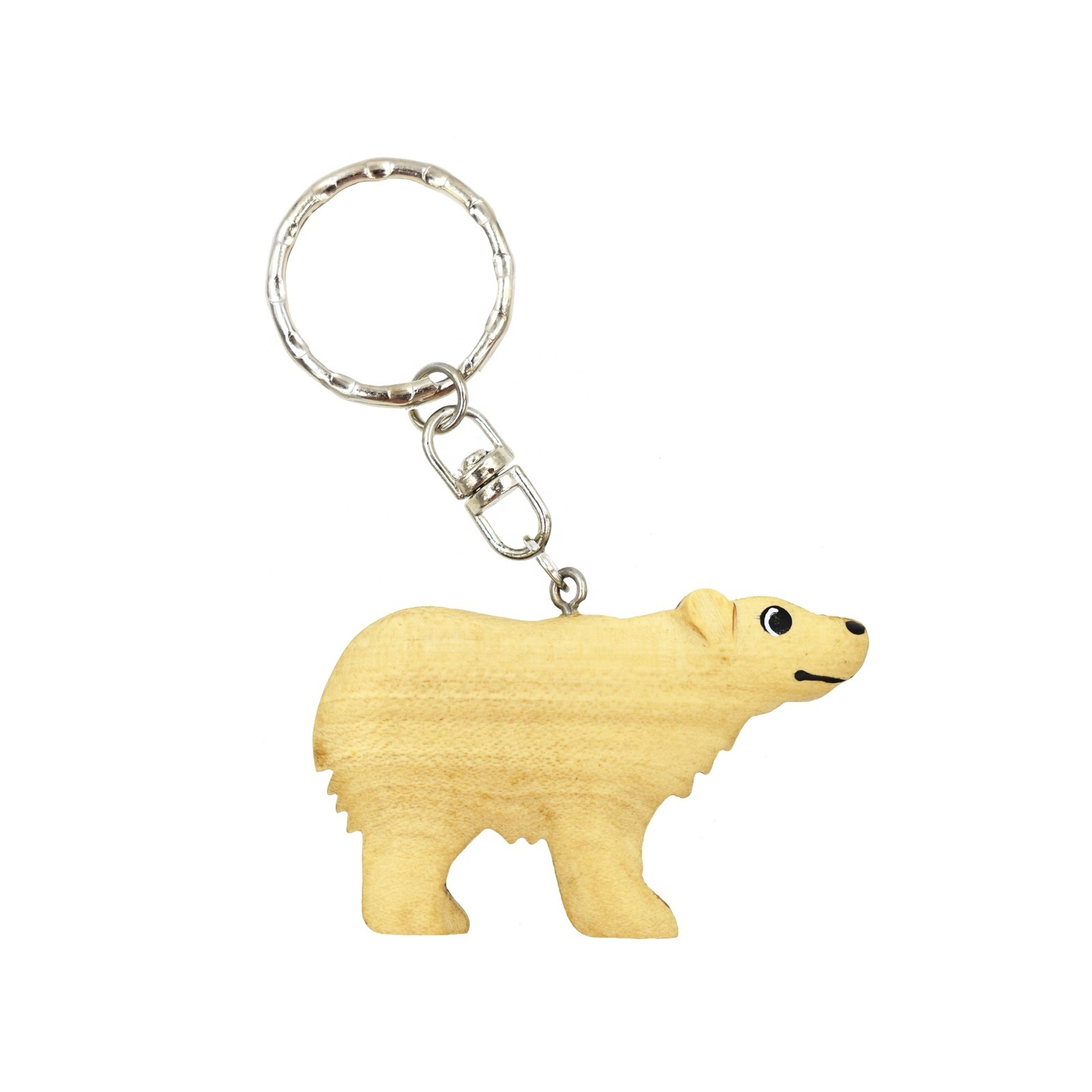 New trend wood sheep carving key chain, customized animal shape key holder, wooden handicrafts key ring