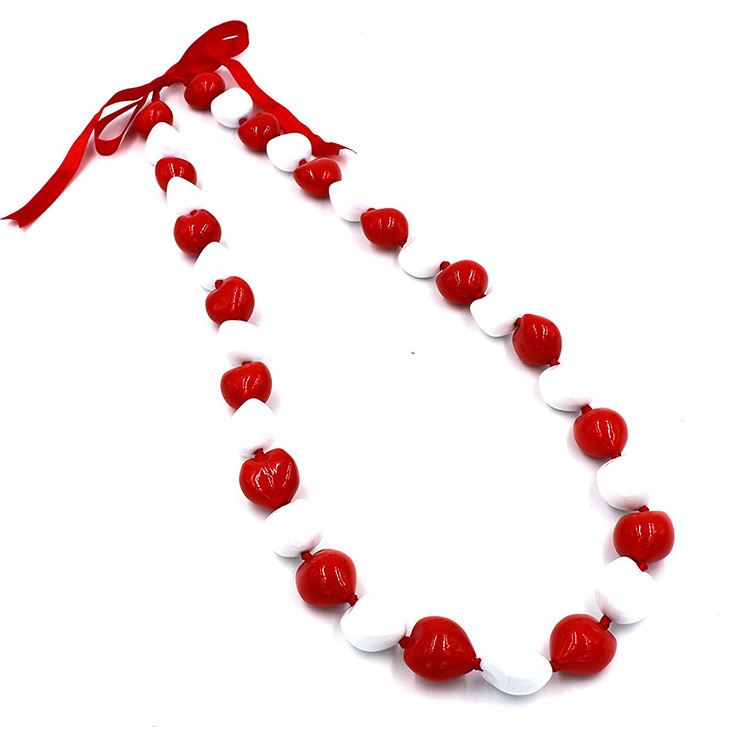 Hawaiian style alternate color combination kukui nut necklace