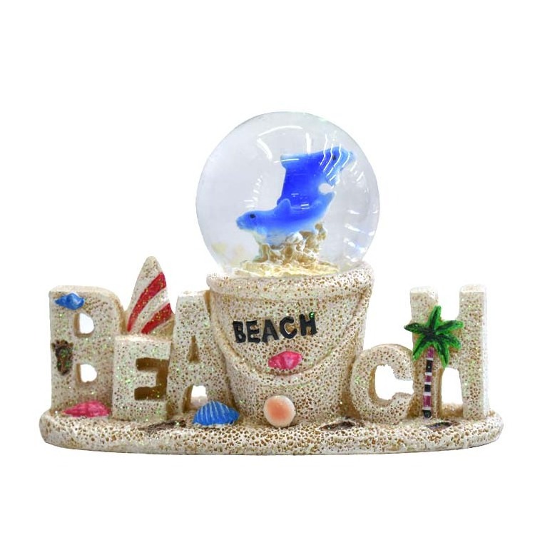 New design crystal water ball ocean style customized globe ball Beach souvenir snowball