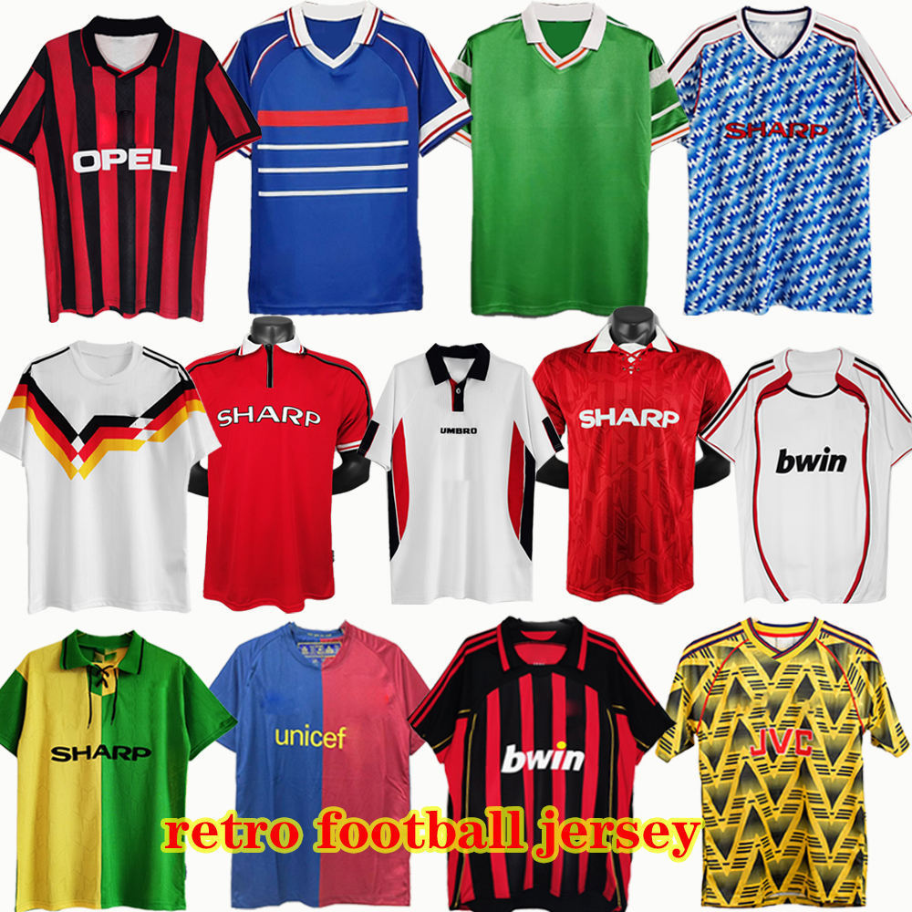 In Stock Wholesale Thaiquality Breathable Quick Dry Classic Retro Shirt Custom Football Jerseys Fotboll vintage soccer jersey