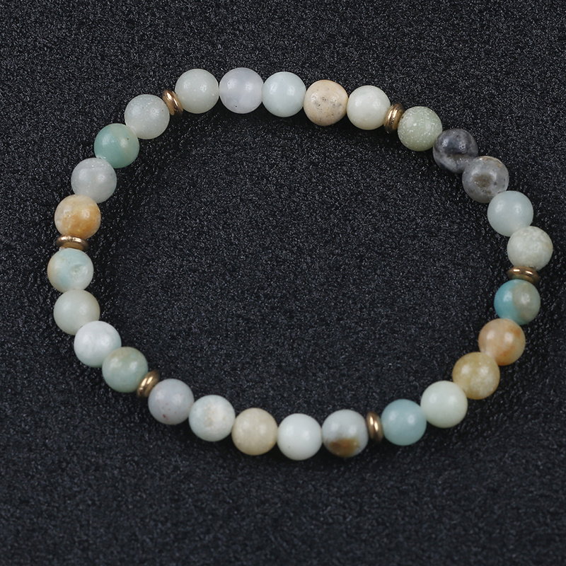 Hot Sale 6mm Semi-precious Stone Nepal Amazonite  Beaded Bracelet