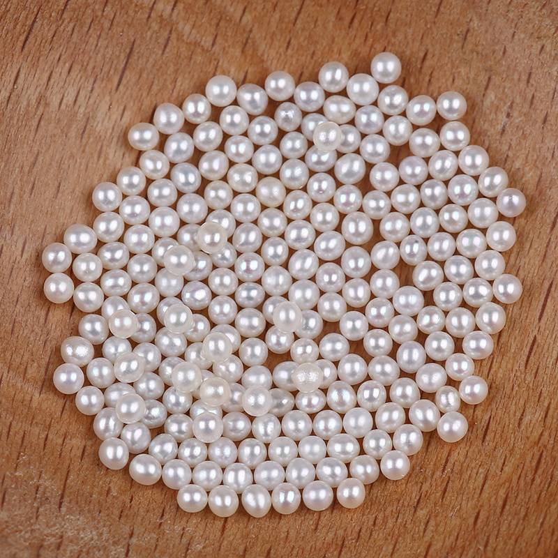 Wholesale Natural White Freshwater White Round Loose Pearls Beads For Jewelry Making