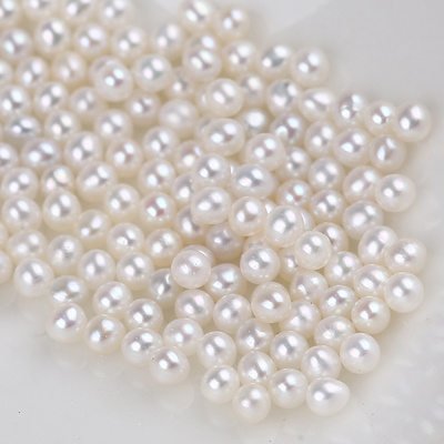 Wholesale Natural White Freshwater White Round Loose Pearls Beads For Jewelry Making