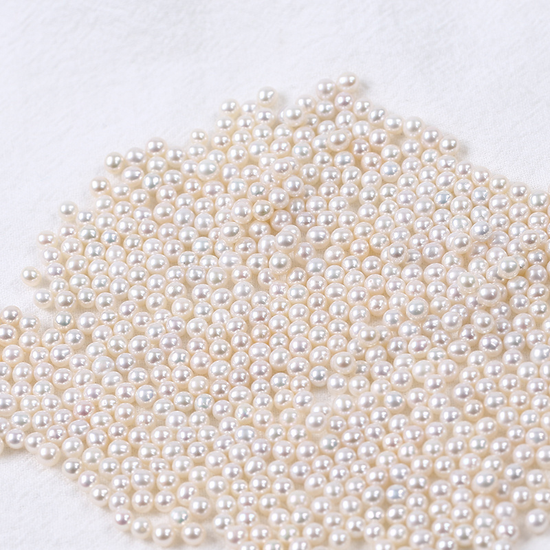 Wholesale 3-5mm Natural White Near Round Loose Freshwater Pearls Beads For DIY Jewelry Making