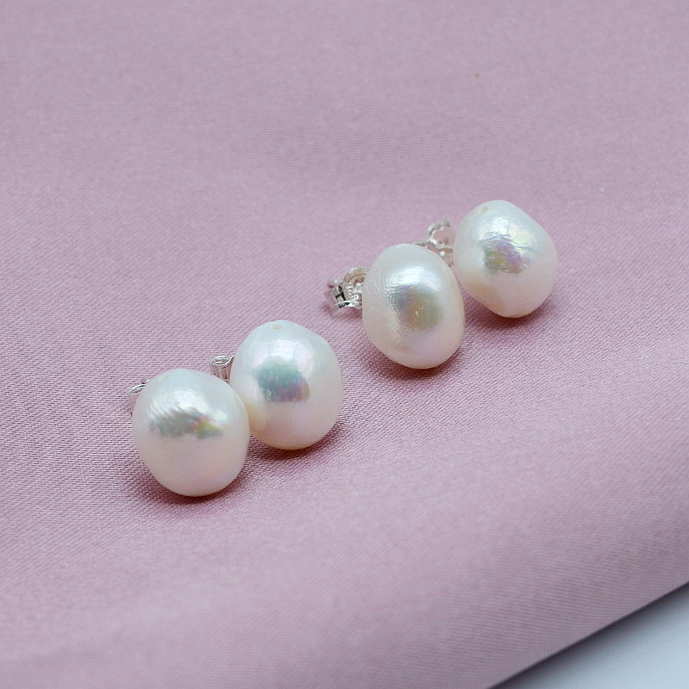 Hot sale baroque shape natural freshwaterwater pearl earrings women