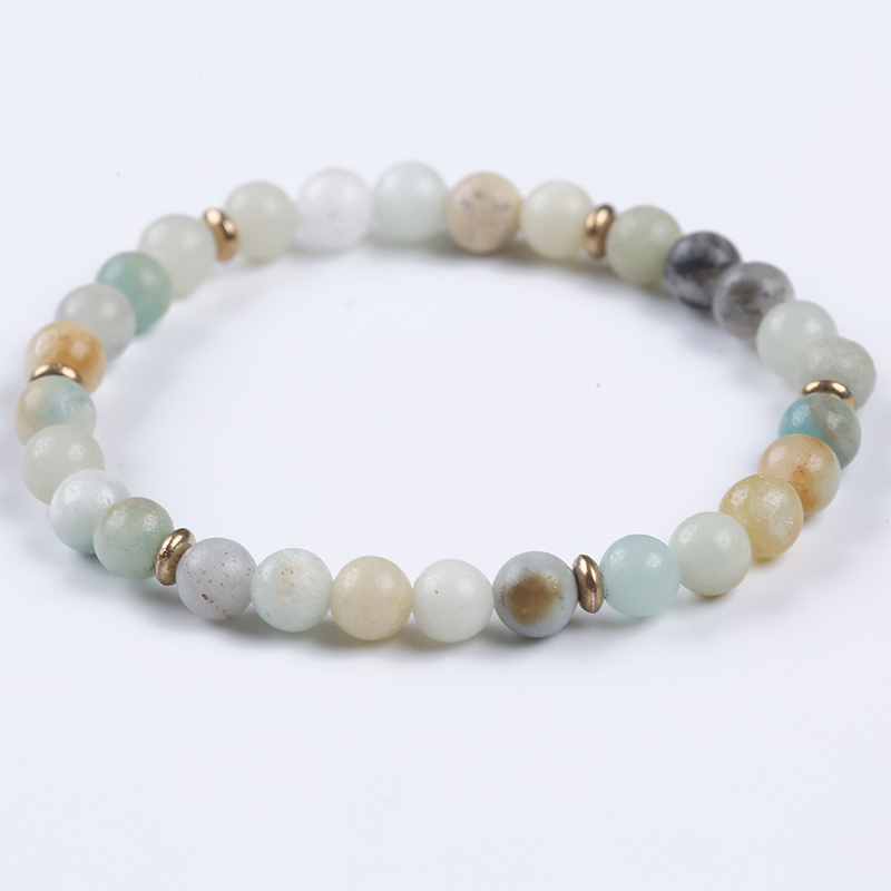 Hot Sale 6mm Semi-precious Stone Nepal Amazonite  Beaded Bracelet