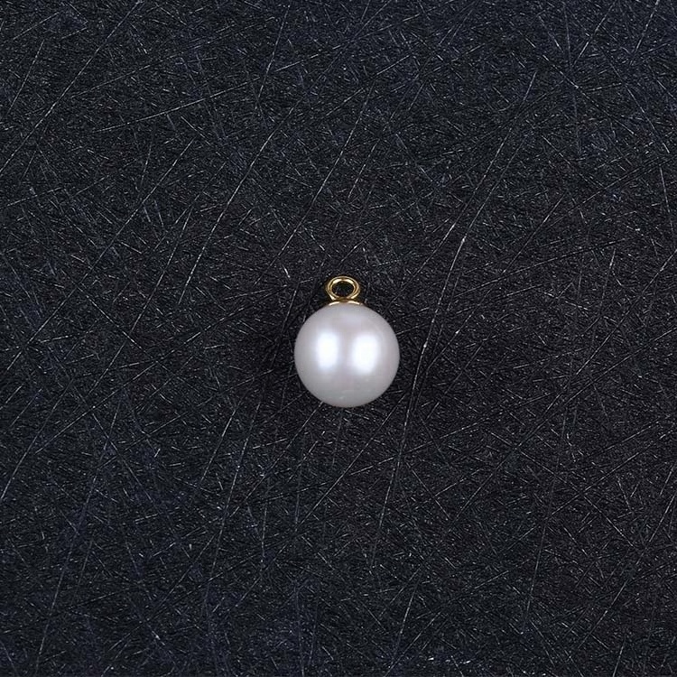 Anti Tarnish E-coating Bail 18k Gold Plated 925 Sterling Silver 8mm Pearl Pendant