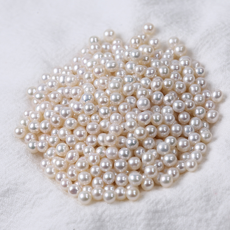 Wholesale 3-5mm Natural White Near Round Loose Freshwater Pearls Beads For DIY Jewelry Making