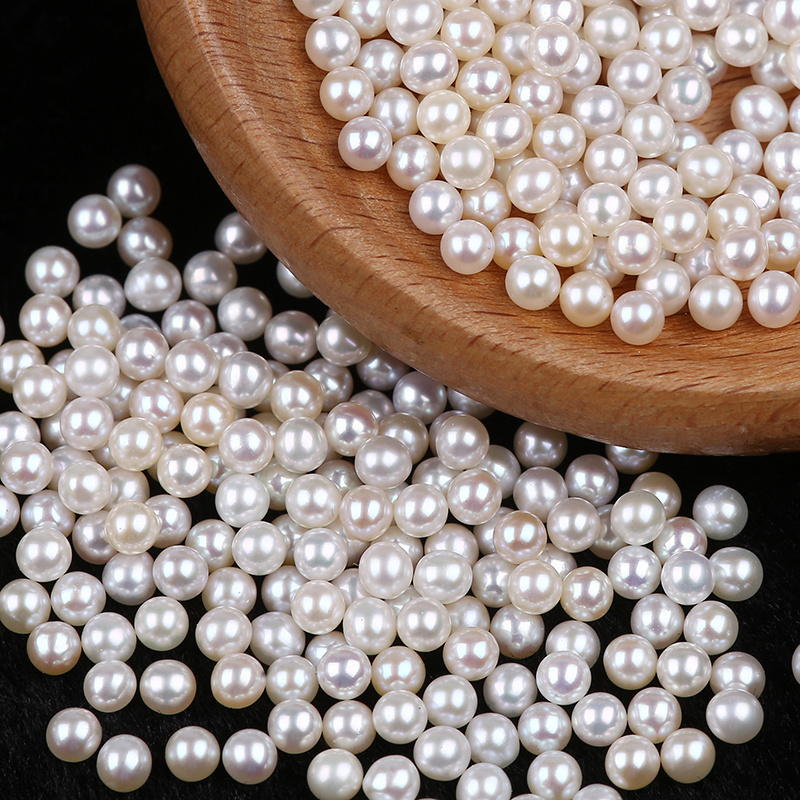 Wholesale Natural White Freshwater White Round Loose Pearls Beads For Jewelry Making