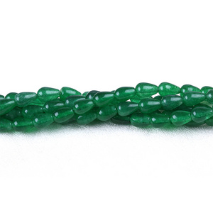 Tear Drop Emerald Green Semi Precious Stone Beads String