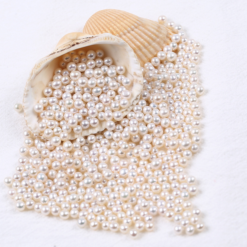 Wholesale 3-5mm Natural White Near Round Loose Freshwater Pearls Beads For DIY Jewelry Making