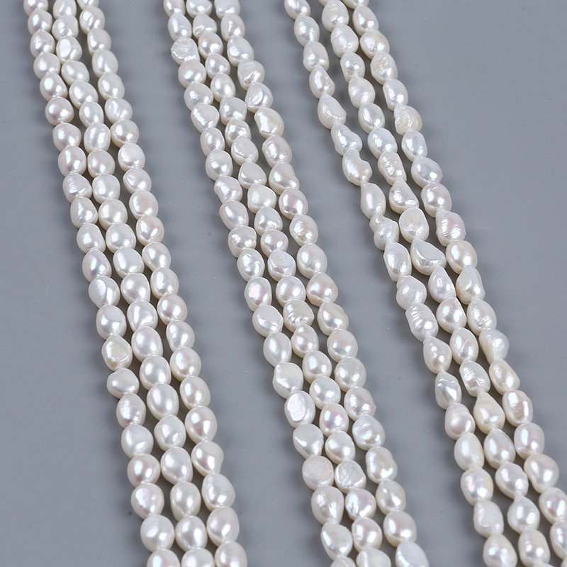 8-9mm Different Grade White Baroque Pearl Strand Natural Freshwater Pearl Beads With Straight Hole For Jewelry Making