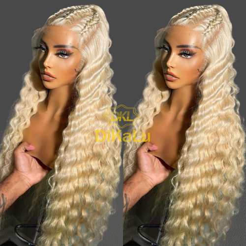 DKL 40 Inch Glueless Full Hd Lace Wigs,100% Virgin Hair Blonde 613 Full Lace Wig,Full Lace Human Hair Wigs For Black Woman