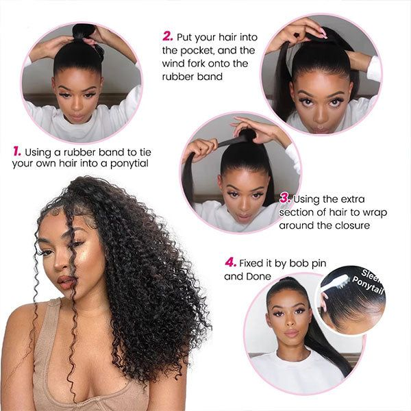 Afro Kinky Curly Human Hair Ponytail for Black Women Raw Vietnamese Hair Extensions Clip in Horse Tail Natural Human Hairpiece