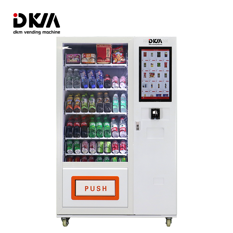 DKM smart lcd custom combo soda chips cooling cold ice frozen soft drink snack vending machine for retail items