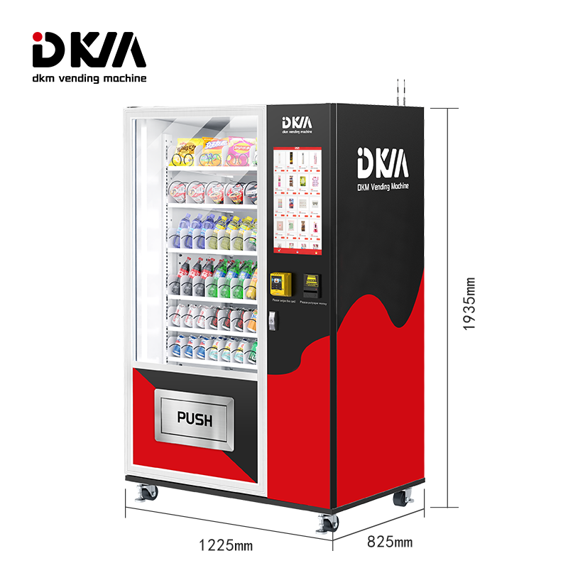 DKM refrigerator touch screen cold combo soda beverage soft drink and snack vending machine for foods and drinks retail items