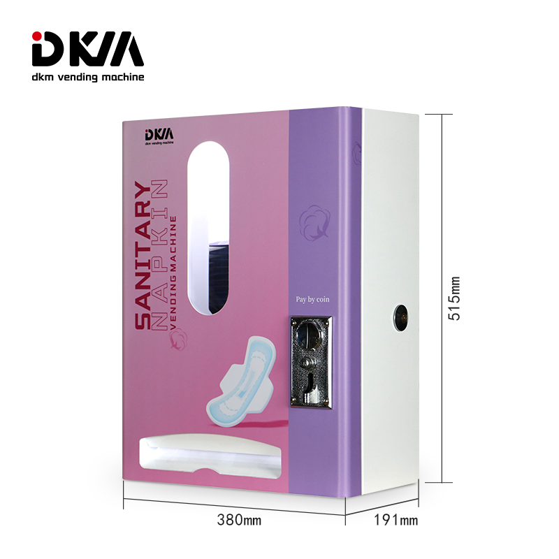 Dkmvending Small Coin Operated Wall Mounted Feminine Hygiene Sanitary Pads Pad Towel Napkins Tampons Dispenser Vending Machine