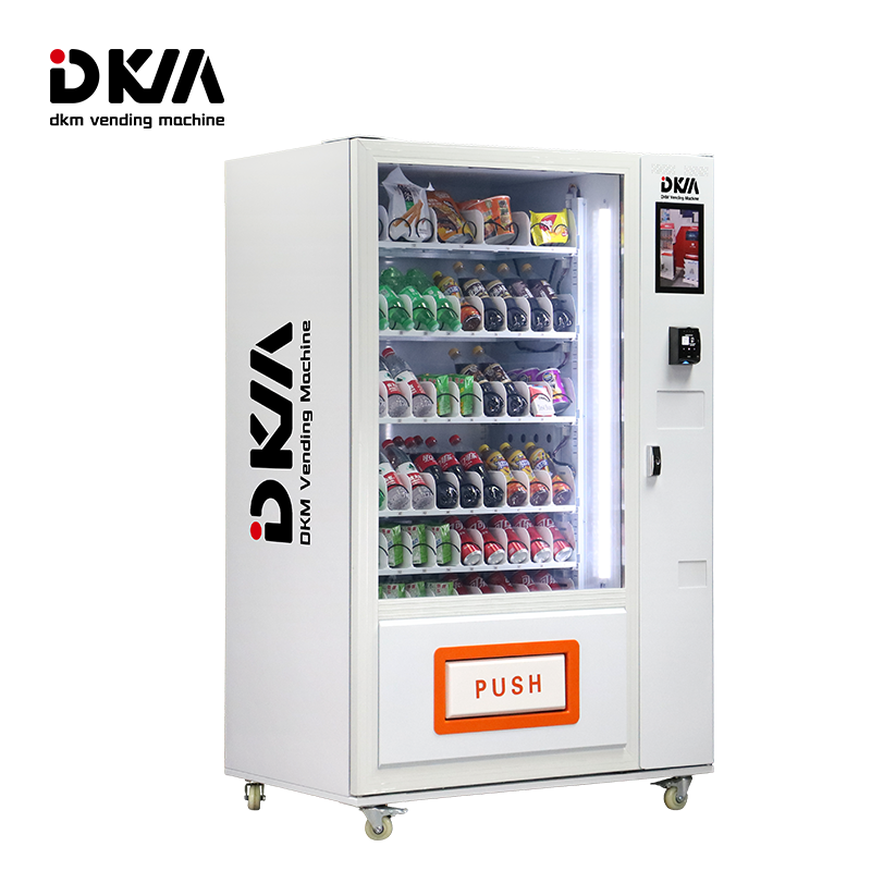 DKM wholesale supermarket outdoor snack and iced cold drink vending machine with credit card payment system