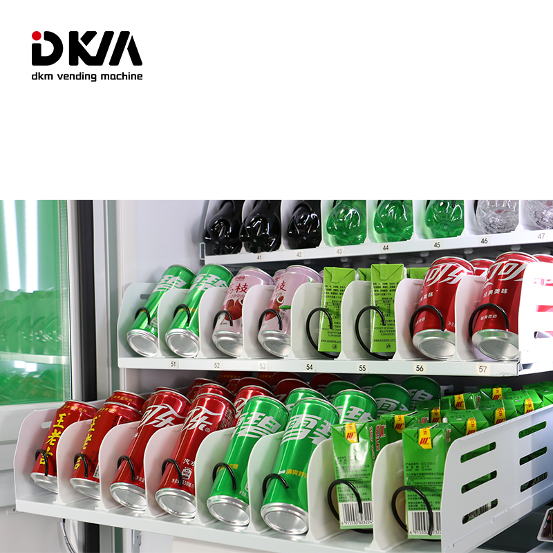 DKM smart lcd custom combo soda chips cooling cold ice frozen soft drink snack vending machine for retail items