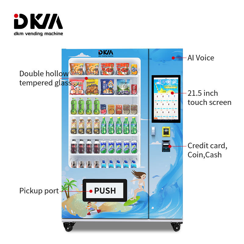 Dkmvending New Design Smoothie Food Automat Snack And Drink Smart Fridge Vending Machine