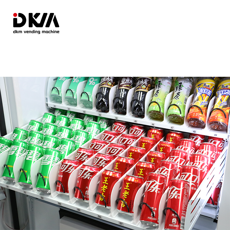 DKM wholesale supermarket outdoor snack and iced cold drink vending machine with credit card payment system