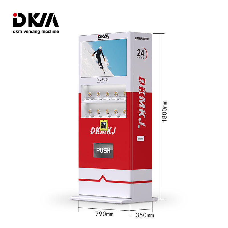 DKMVending high tech shopping mall airport digital touch screen souvenir coin vending machine with advertising screen