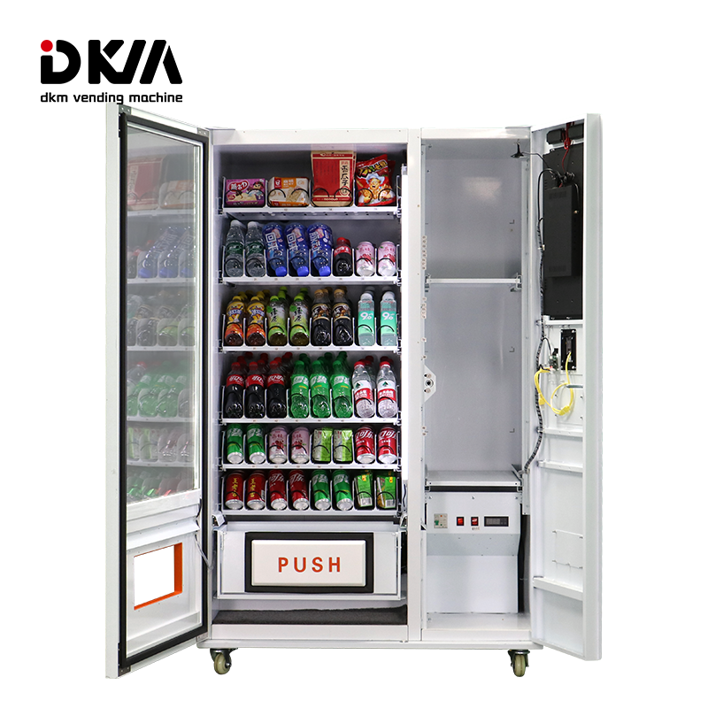 DKM smart lcd custom combo soda chips cooling cold ice frozen soft drink snack vending machine for retail items