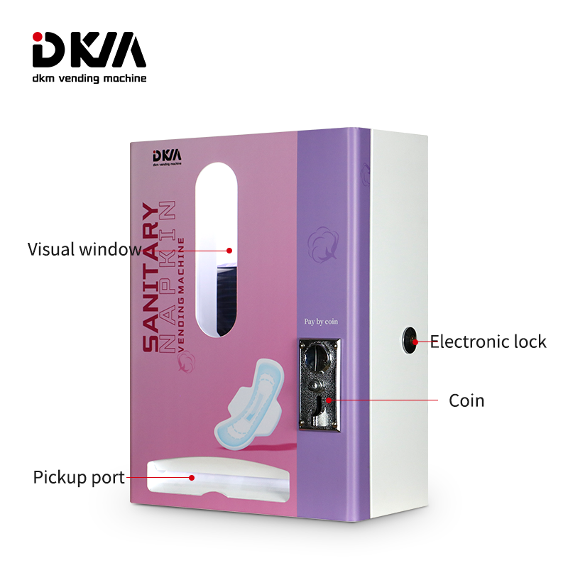 Dkmvending Small Coin Operated Wall Mounted Feminine Hygiene Sanitary Pads Pad Towel Napkins Tampons Dispenser Vending Machine