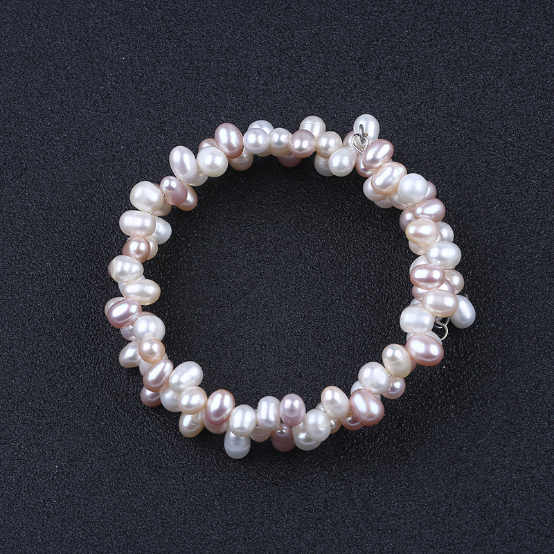 Latest design women real freshwater natural white pink cultured pearl bracelet jewelry fresh water pearl bracelet