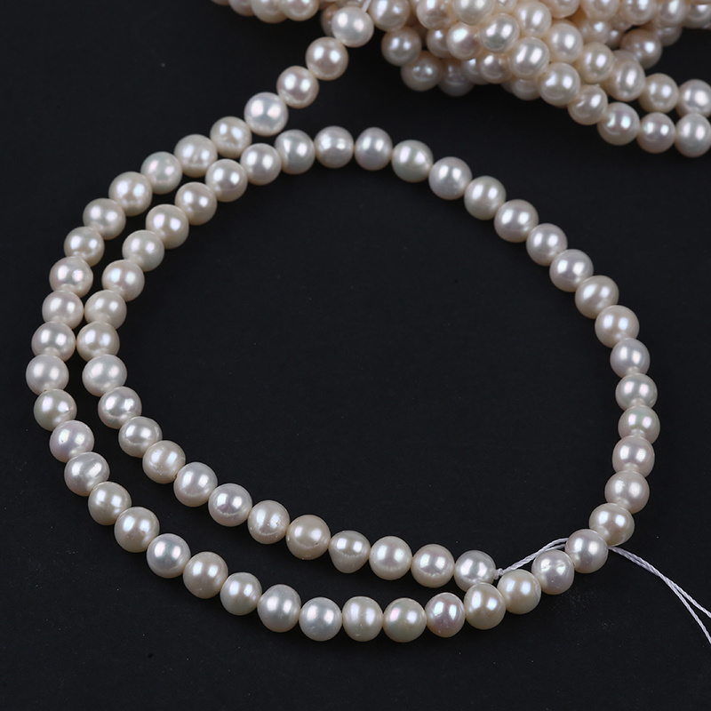 5-6mm high quality White Loose Pearl Freshwater Strand Potato Pearl Bead