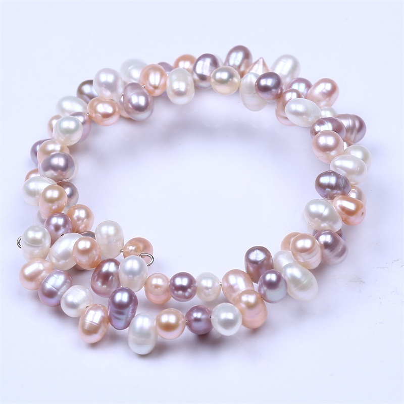 Latest design women real freshwater natural white pink cultured pearl bracelet jewelry fresh water pearl bracelet