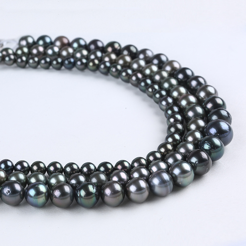 10-13mm high quality Saltwater pearl round loose Tahitian black Pearls wholesale