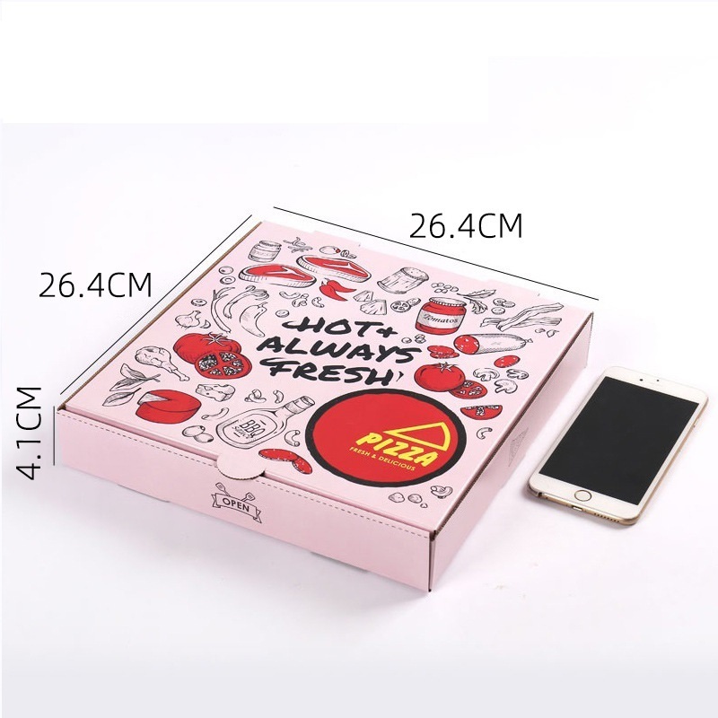 Custom Personalized Portable Pink 7/9/10 Inches Take-way Pizza Box