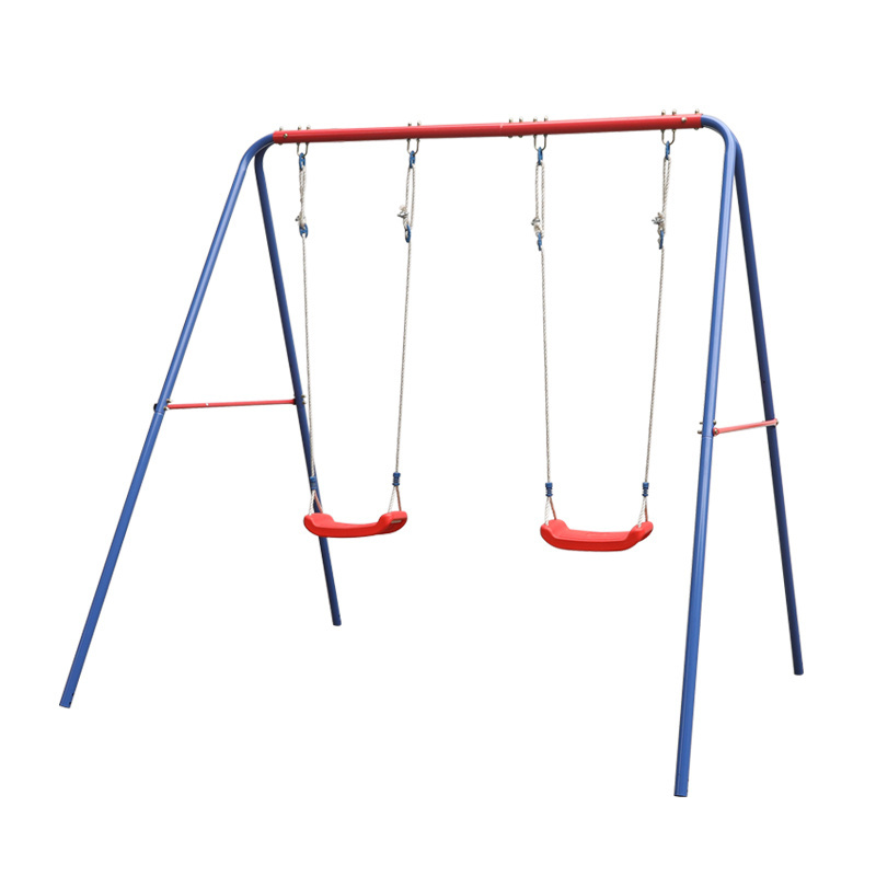 Factory Direct A-Frame 2 Seats Metal Swing Set Family Funny Toys