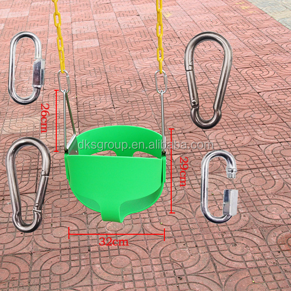 New Arrival Yard Toys Swing Seat Mini Outdoor Tree Kids Pod Swing Seat Green Rubber Belt Seat for Swing