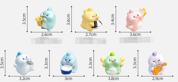 micro mini cute cartoon animals mini figurine toy charms statue model resin dinosaur concert for kids birthday party decoration