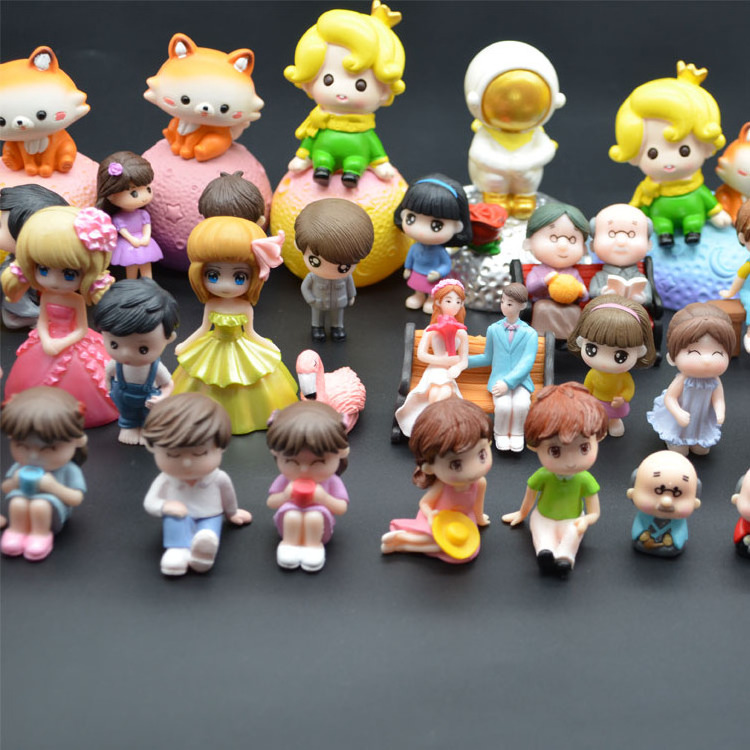 adult newborn baby grandma grandpa miniature boy and girl for resin toys kids children small cartoon character figurines